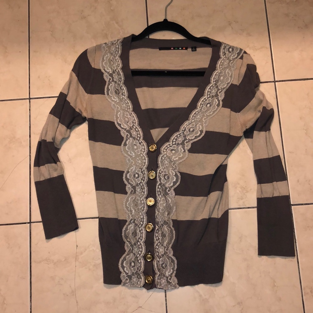 Striped fitted cardigan